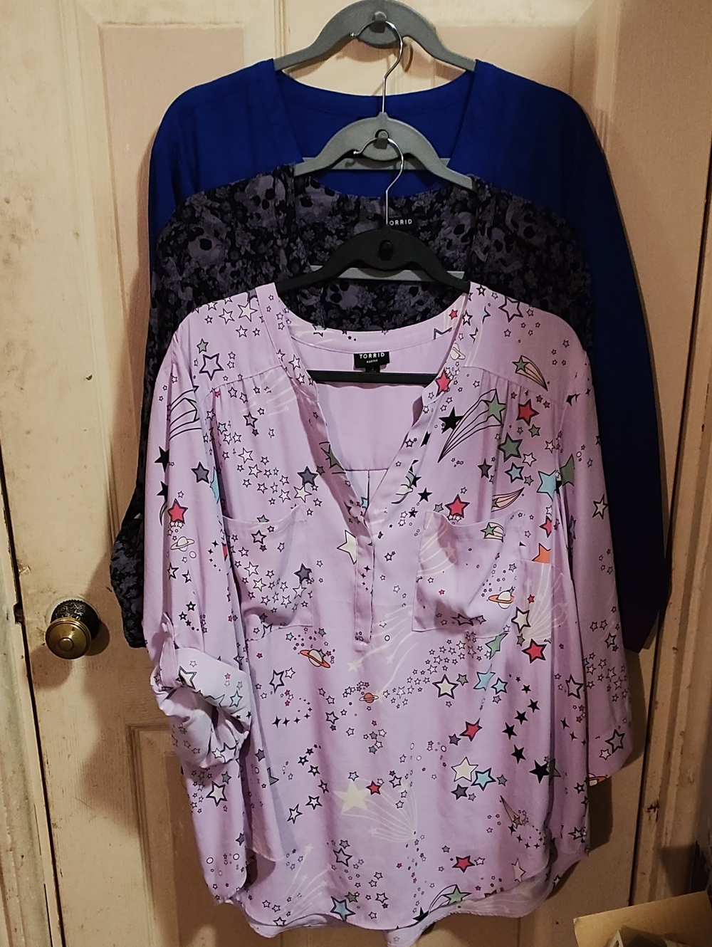 Torrid Harper Georgette 3/4 Sleeve Blouse.  set of 3.